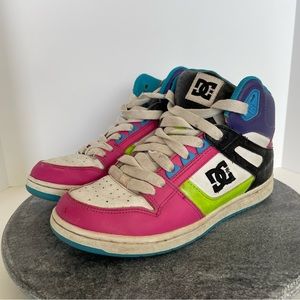 DC Rebound Neon High Top Sneakers Colorful Tennis Shoes
